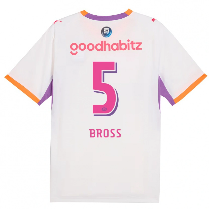 Danxen Niño Camiseta Melanie Bross #5 Blanco Púrpura Naranja 2ª Equipación 2026/27 La Camisa
