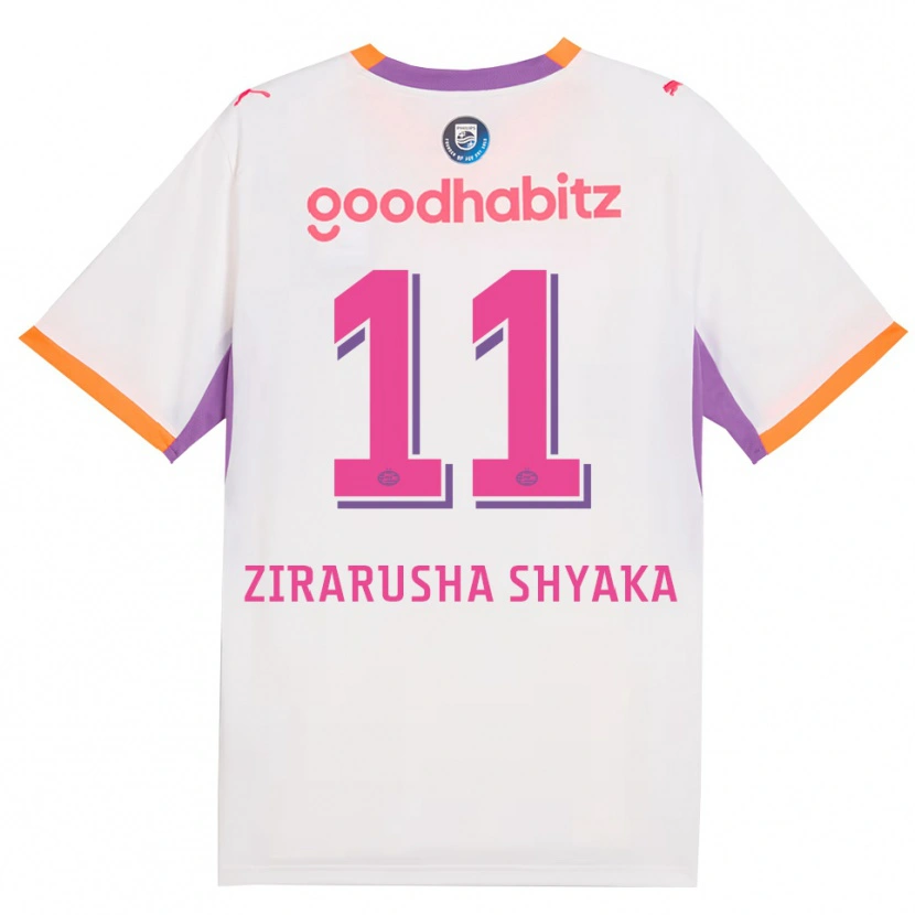 Danxen Niño Camiseta David Zirarusha Shyaka #11 Blanco Púrpura Naranja 2ª Equipación 2026/27 La Camisa