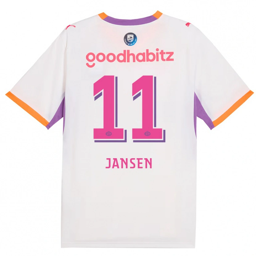Danxen Niño Camiseta Renate Jansen #11 Blanco Púrpura Naranja 2ª Equipación 2026/27 La Camisa