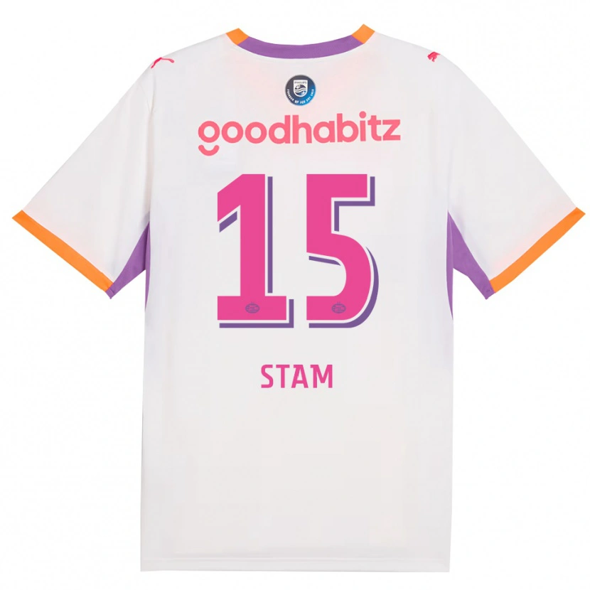 Danxen Niño Camiseta Dyran Stam #15 Blanco Púrpura Naranja 2ª Equipación 2026/27 La Camisa
