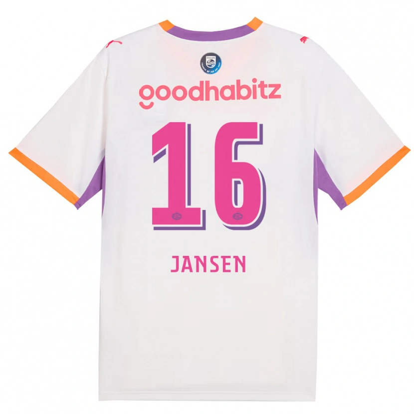 Danxen Niño Camiseta Sem Jansen #16 Blanco Púrpura Naranja 2ª Equipación 2026/27 La Camisa