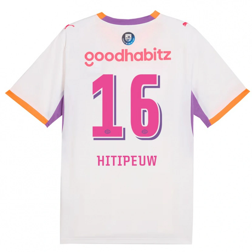 Danxen Niño Camiseta Thaliro Hitipeuw #16 Blanco Púrpura Naranja 2ª Equipación 2026/27 La Camisa