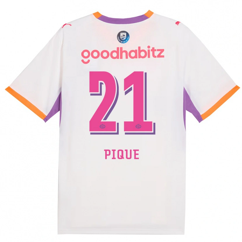 Danxen Niño Camiseta Naomi Piqué #21 Blanco Púrpura Naranja 2ª Equipación 2026/27 La Camisa