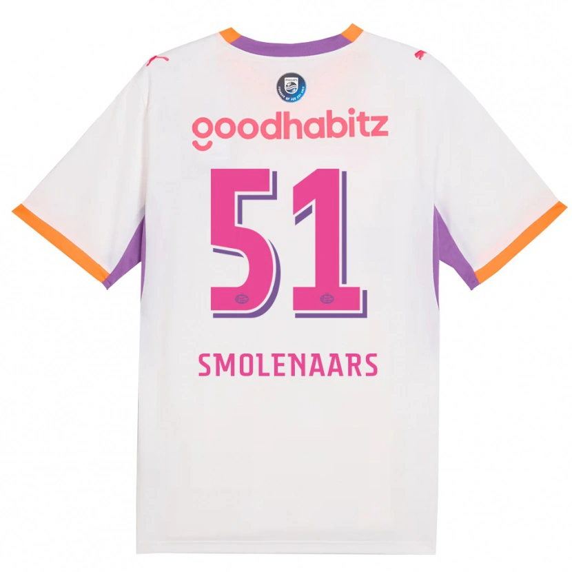 Danxen Niño Camiseta Tijn Smolenaars #51 Blanco Púrpura Naranja 2ª Equipación 2026/27 La Camisa
