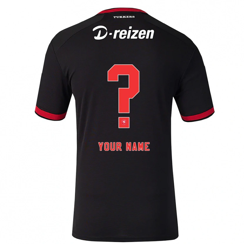 Danxen Niño Camiseta Su Nombre #0 Rojo Blanco Negro 2ª Equipación 2026/27 La Camisa