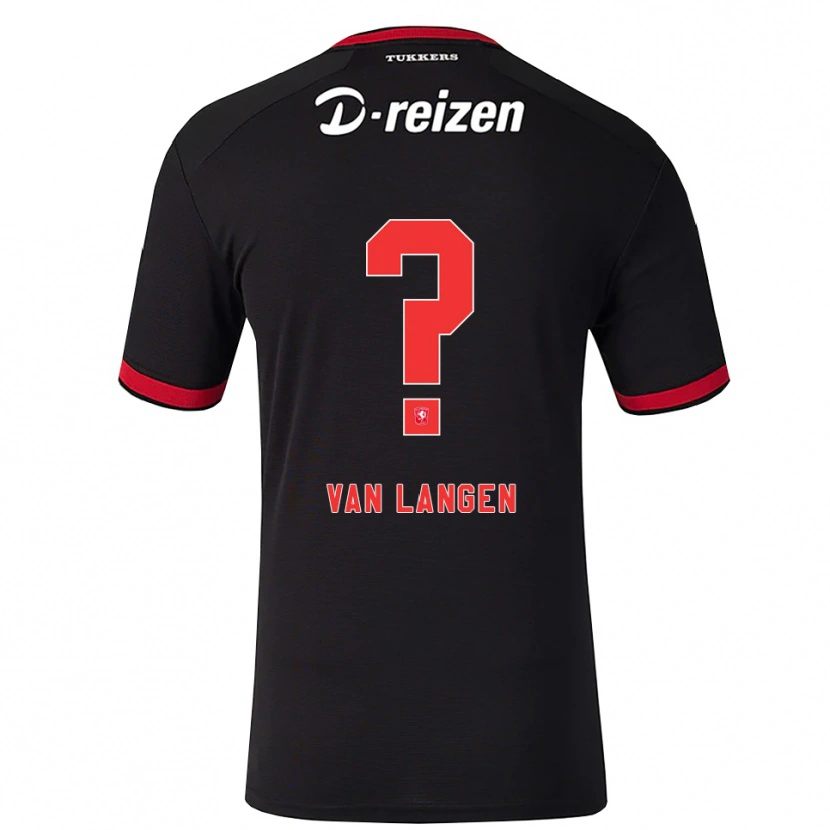 Danxen Niño Camiseta Siebe Van Langen #0 Rojo Blanco Negro 2ª Equipación 2026/27 La Camisa