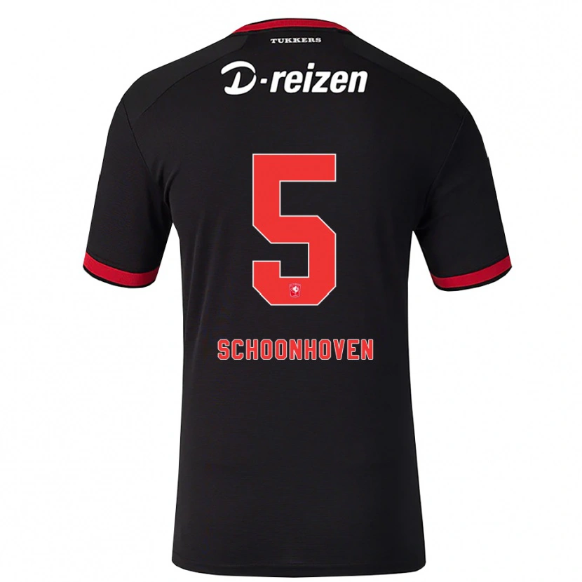 Danxen Niño Camiseta Roman Schoonhoven #5 Rojo Blanco Negro 2ª Equipación 2026/27 La Camisa