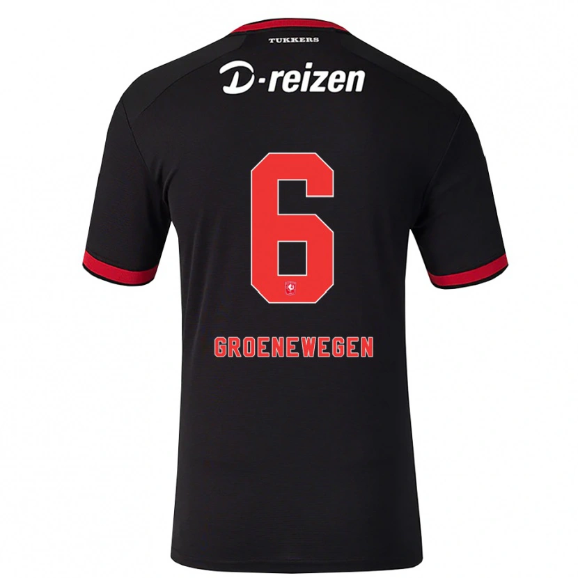 Danxen Niño Camiseta Lynn Groenewegen #6 Rojo Blanco Negro 2ª Equipación 2026/27 La Camisa