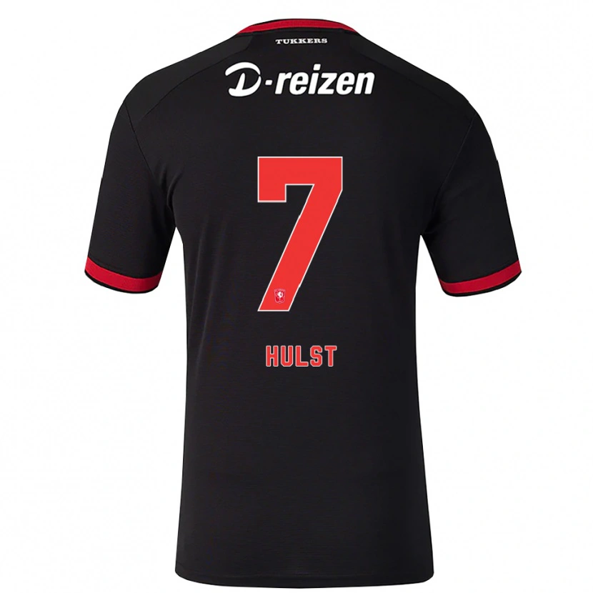 Danxen Niño Camiseta Charlotte Hulst #7 Rojo Blanco Negro 2ª Equipación 2026/27 La Camisa