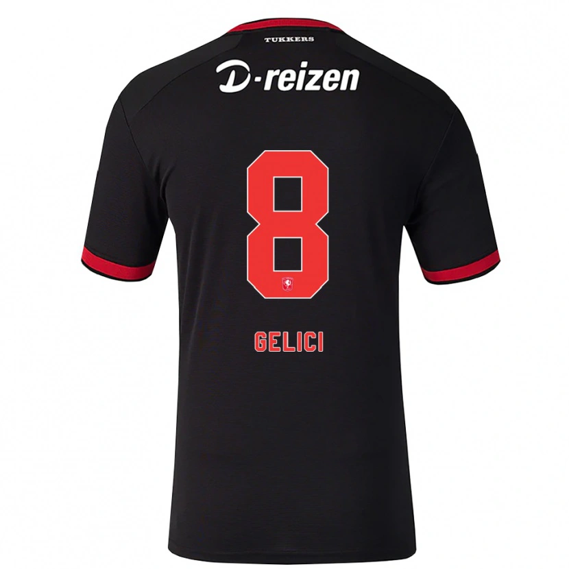 Danxen Niño Camiseta Delano Gelici #8 Rojo Blanco Negro 2ª Equipación 2026/27 La Camisa
