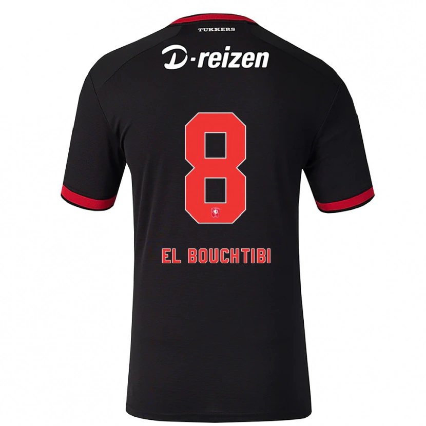 Danxen Niño Camiseta Ilias El Bouchtibi #8 Rojo Blanco Negro 2ª Equipación 2026/27 La Camisa