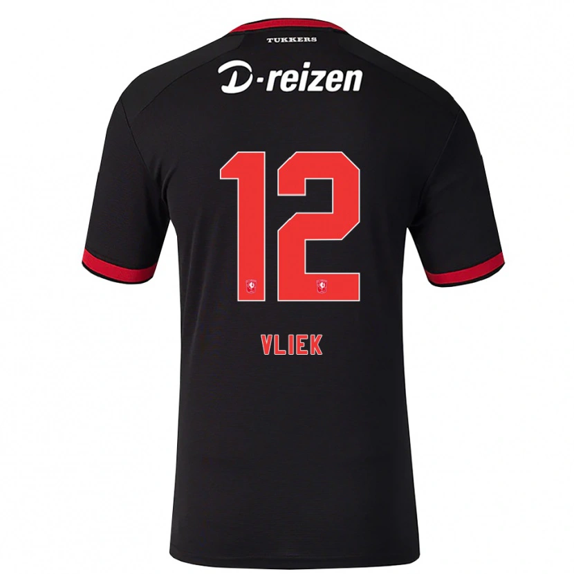 Danxen Niño Camiseta Leonie Vliek #12 Rojo Blanco Negro 2ª Equipación 2026/27 La Camisa