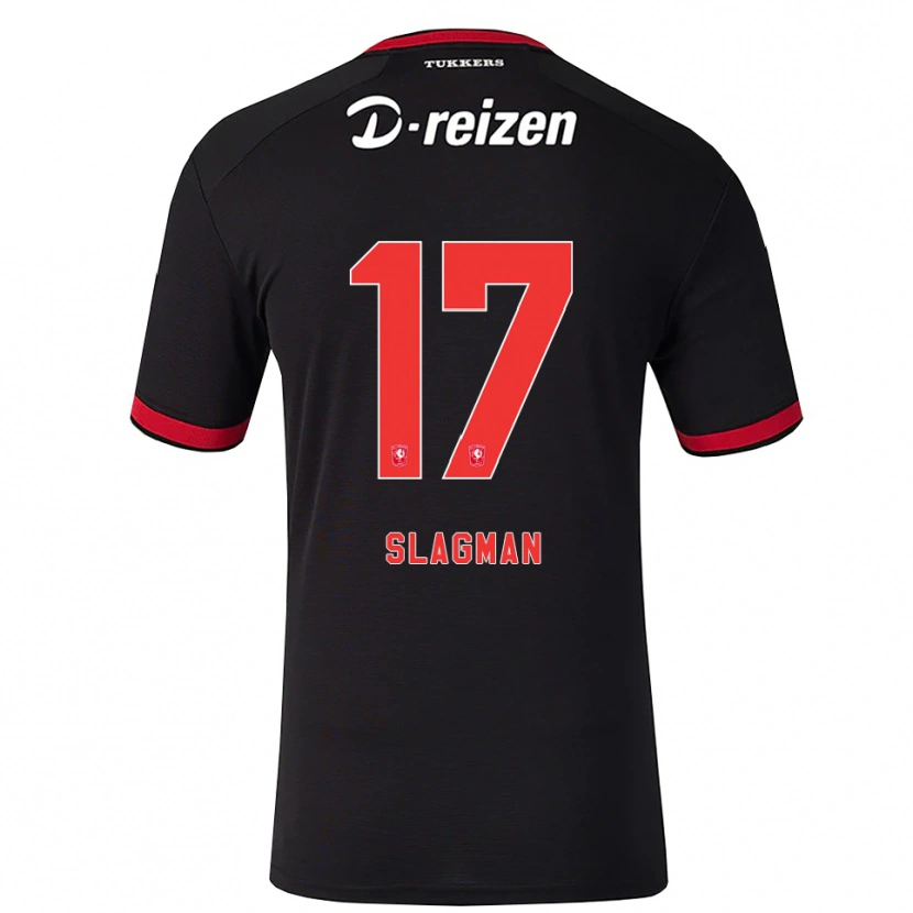 Danxen Niño Camiseta Thom Slagman #17 Rojo Blanco Negro 2ª Equipación 2026/27 La Camisa