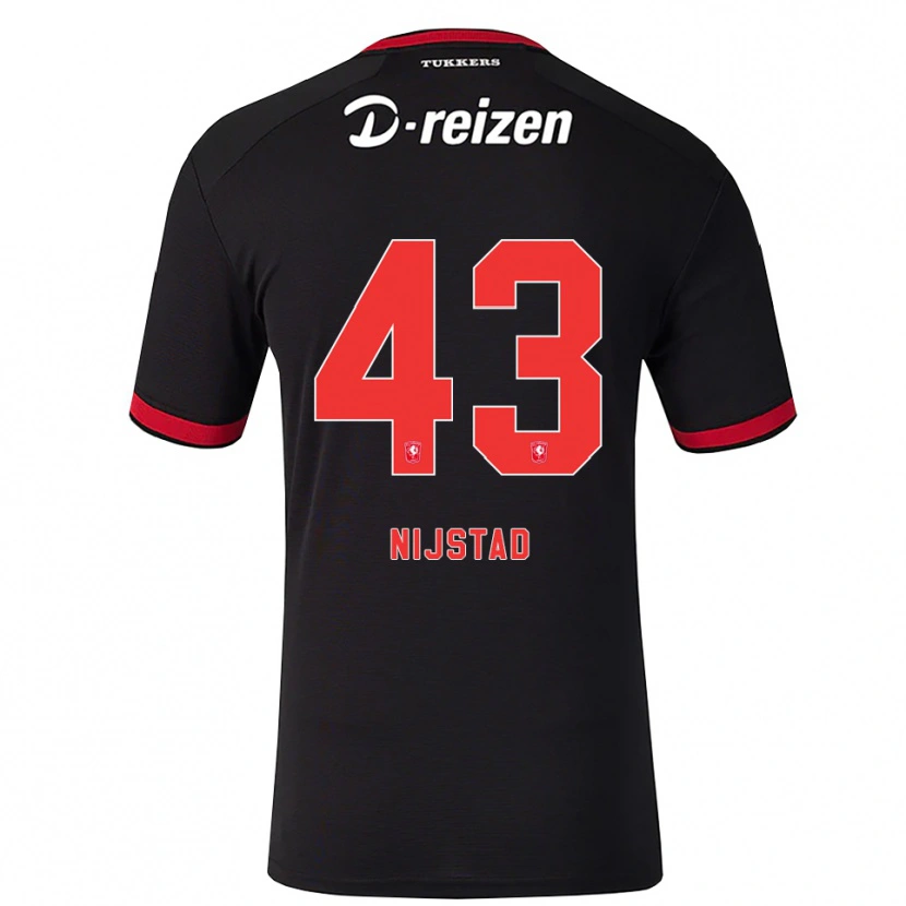 Danxen Niño Camiseta Ruud Nijstad #43 Rojo Blanco Negro 2ª Equipación 2026/27 La Camisa