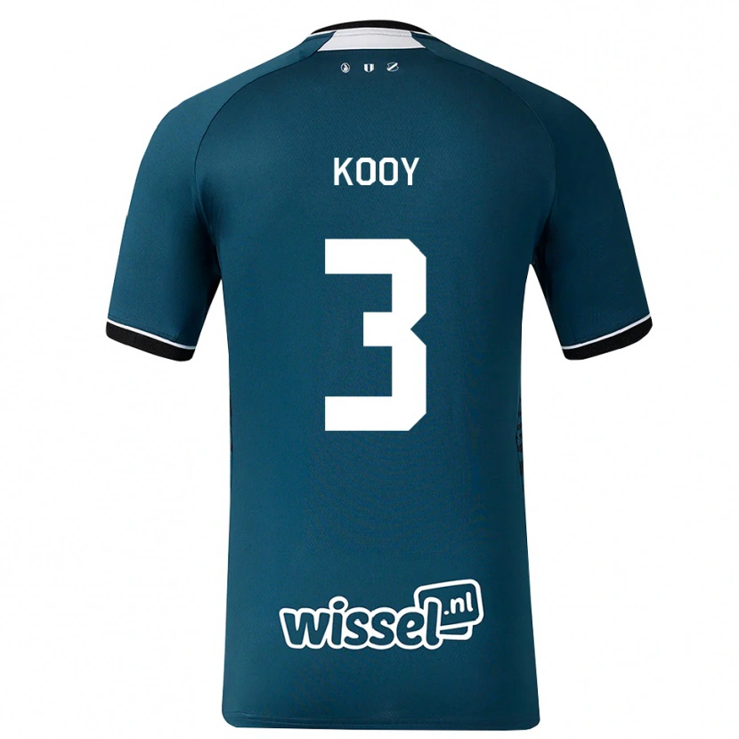 Danxen Niño Camiseta Wessel Kooy #3 Grisardodarkslategray Blanco 2ª Equipación 2026/27 La Camisa