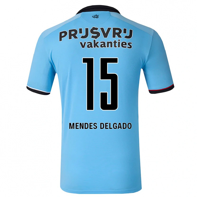 Danxen Niño Camiseta Jayden Mendes Delgado #15 Azulcieloprofundo Negro Rojo 2ª Equipación 2026/27 La Camisa