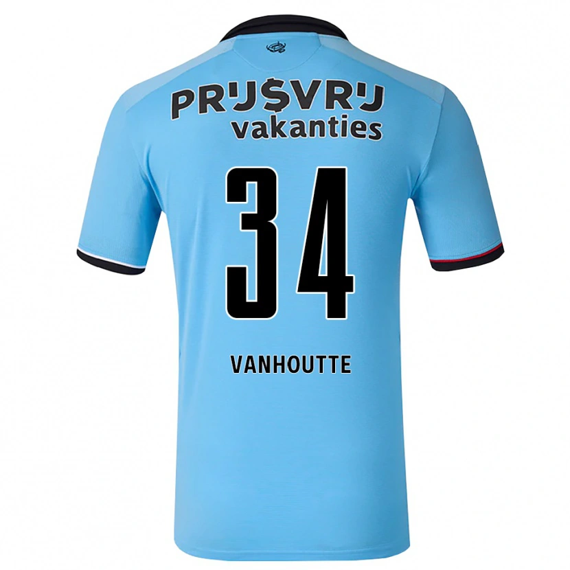 Danxen Niño Camiseta Charles Vanhoutte #34 Azulcieloprofundo Negro Rojo 2ª Equipación 2026/27 La Camisa