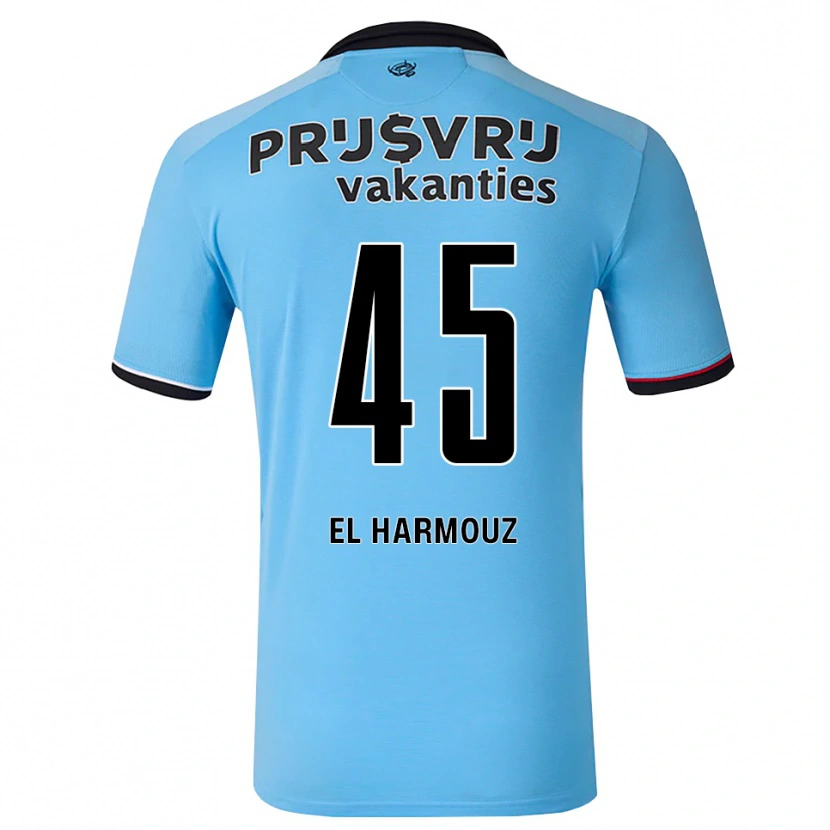 Danxen Niño Camiseta Nassim El Harmouz #45 Azulcieloprofundo Negro Rojo 2ª Equipación 2026/27 La Camisa
