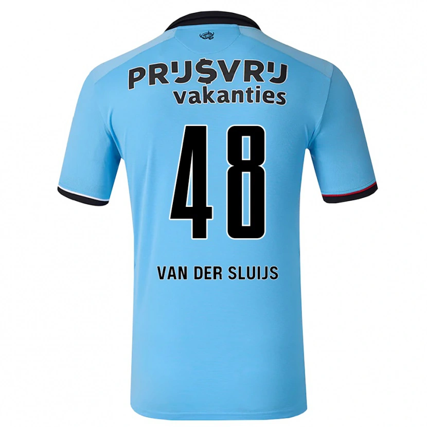 Danxen Niño Camiseta Joep Van Der Sluijs #48 Azulcieloprofundo Negro Rojo 2ª Equipación 2026/27 La Camisa