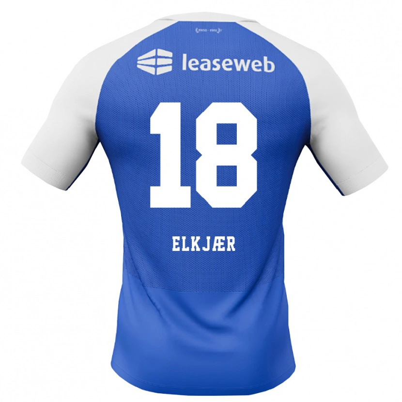 Danxen Niño Camiseta Frej Elkjær #18 Azuldodger Rojo Blanco 2ª Equipación 2026/27 La Camisa