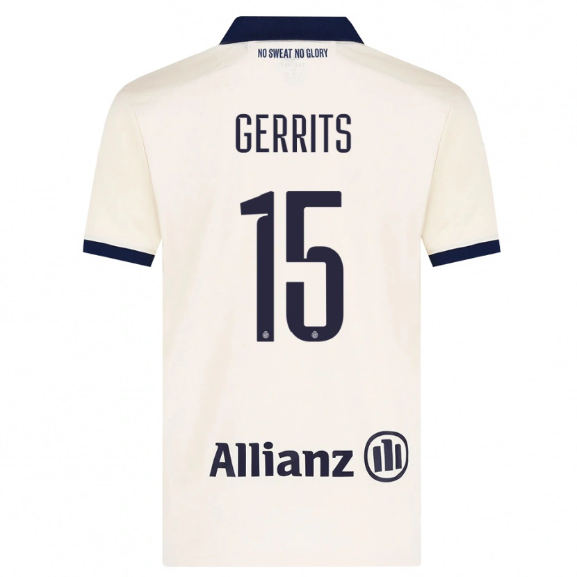 Danxen Niño Camiseta Melanie Gerrits #15 Beige Negro 2ª Equipación 2026/27 La Camisa