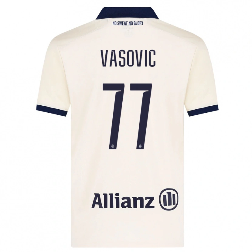 Danxen Niño Camiseta Andrej Vasovic #77 Beige Negro 2ª Equipación 2026/27 La Camisa