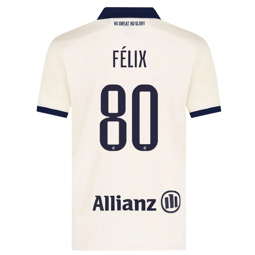 Danxen Niño Camiseta Félix Lemaréchal #80 Beige Negro 2ª Equipación 2026/27 La Camisa