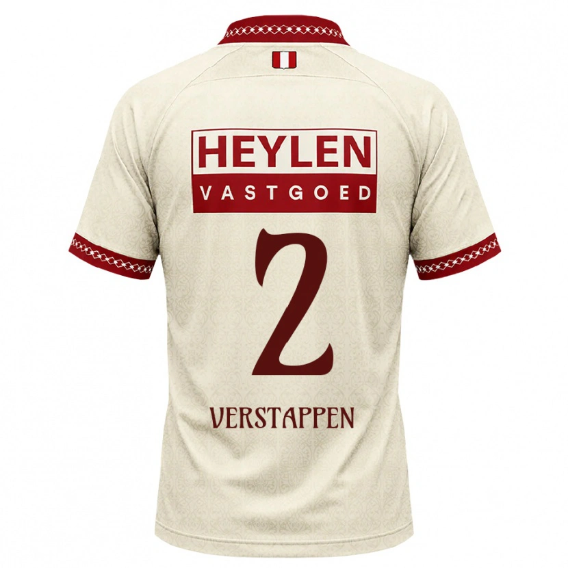 Danxen Niño Camiseta Jayden Verstappen #2 Beige Rojo 2ª Equipación 2026/27 La Camisa