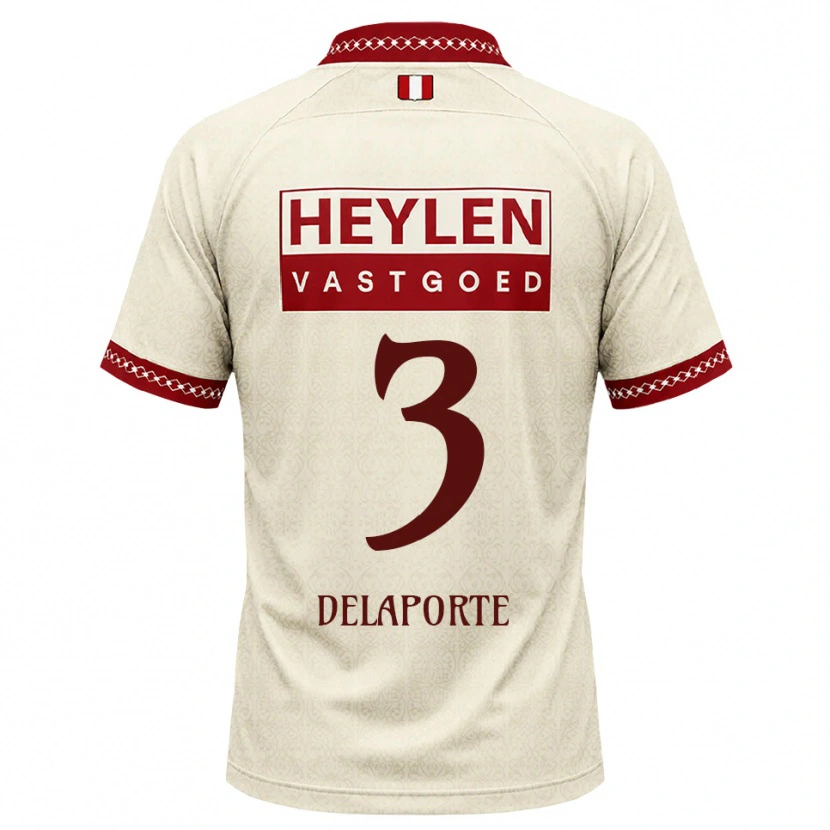 Danxen Niño Camiseta Kyano Delaporte #3 Beige Rojo 2ª Equipación 2026/27 La Camisa