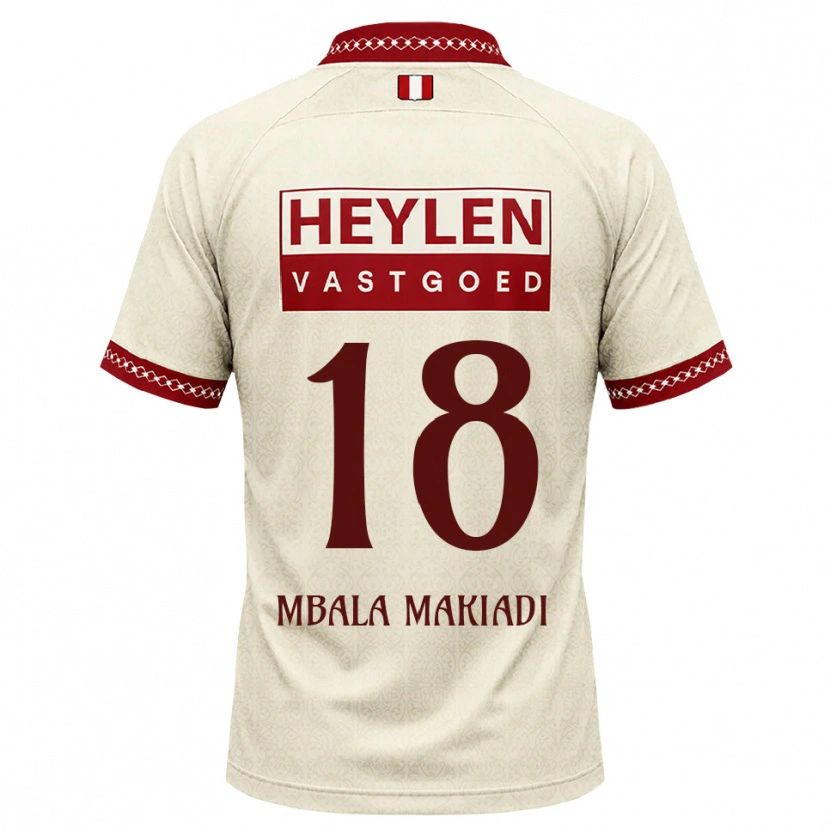 Danxen Niño Camiseta Ravi Mbala #18 Beige Rojo 2ª Equipación 2026/27 La Camisa