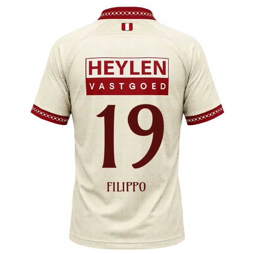 Danxen Niño Camiseta Niels Filippo #19 Beige Rojo 2ª Equipación 2026/27 La Camisa