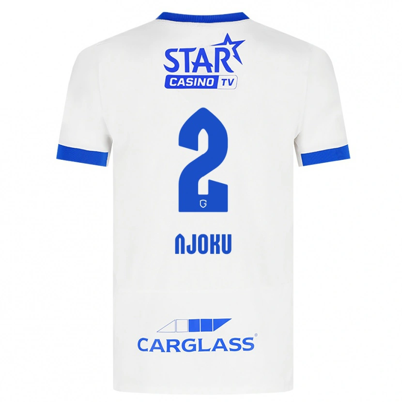 Danxen Niño Camiseta Junior Njoku #2 Blanco Azul 2ª Equipación 2026/27 La Camisa