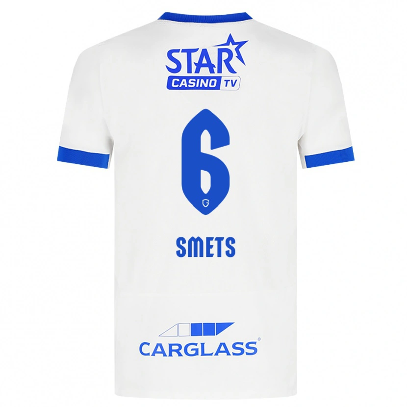Danxen Niño Camiseta Matte Smets #6 Blanco Azul 2ª Equipación 2026/27 La Camisa