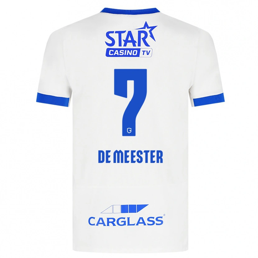 Danxen Niño Camiseta Thirsa De Meester #7 Blanco Azul 2ª Equipación 2026/27 La Camisa