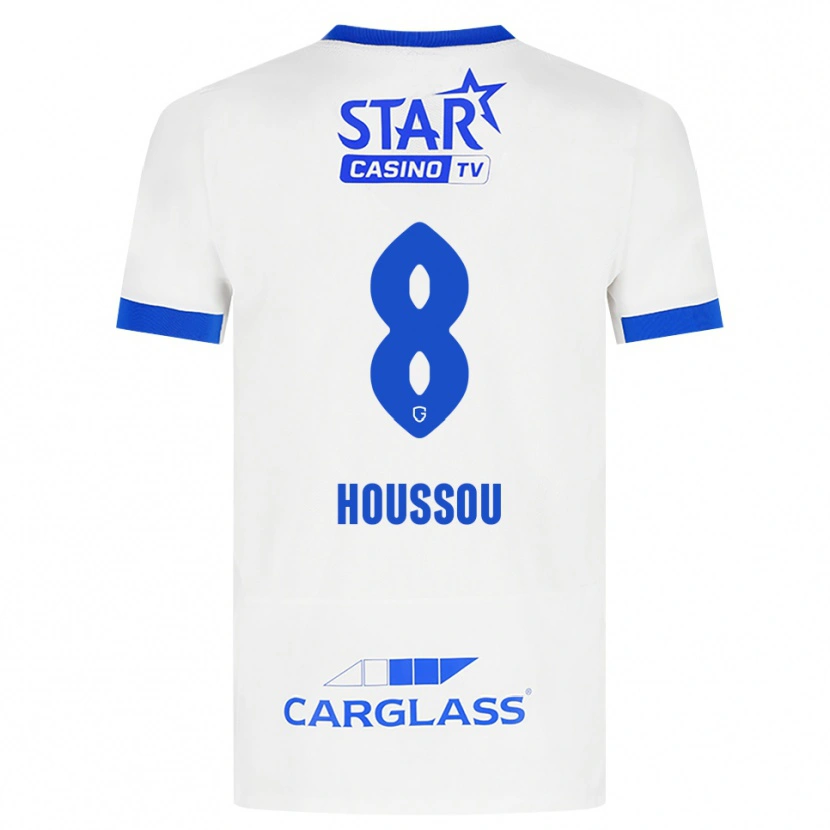 Danxen Niño Camiseta Josué Houssou #8 Blanco Azul 2ª Equipación 2026/27 La Camisa