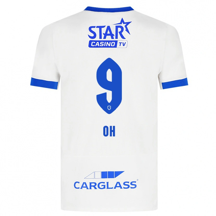 Danxen Niño Camiseta Hyeon-Gyu Oh #9 Blanco Azul 2ª Equipación 2026/27 La Camisa