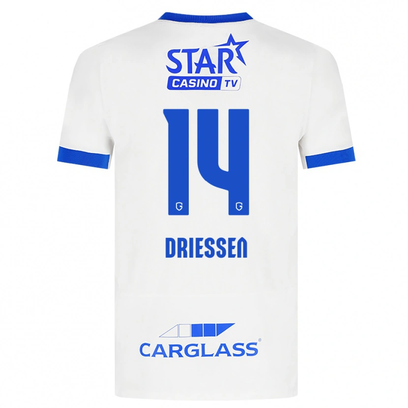 Danxen Niño Camiseta Jelle Driessen #14 Blanco Azul 2ª Equipación 2026/27 La Camisa