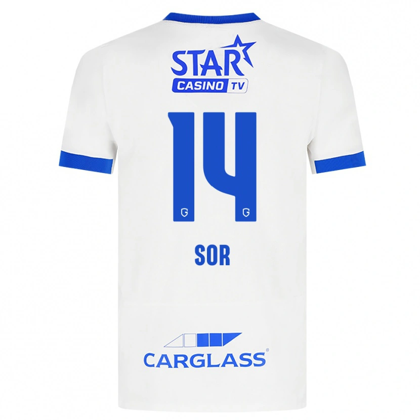 Danxen Niño Camiseta Yira Sor #14 Blanco Azul 2ª Equipación 2026/27 La Camisa