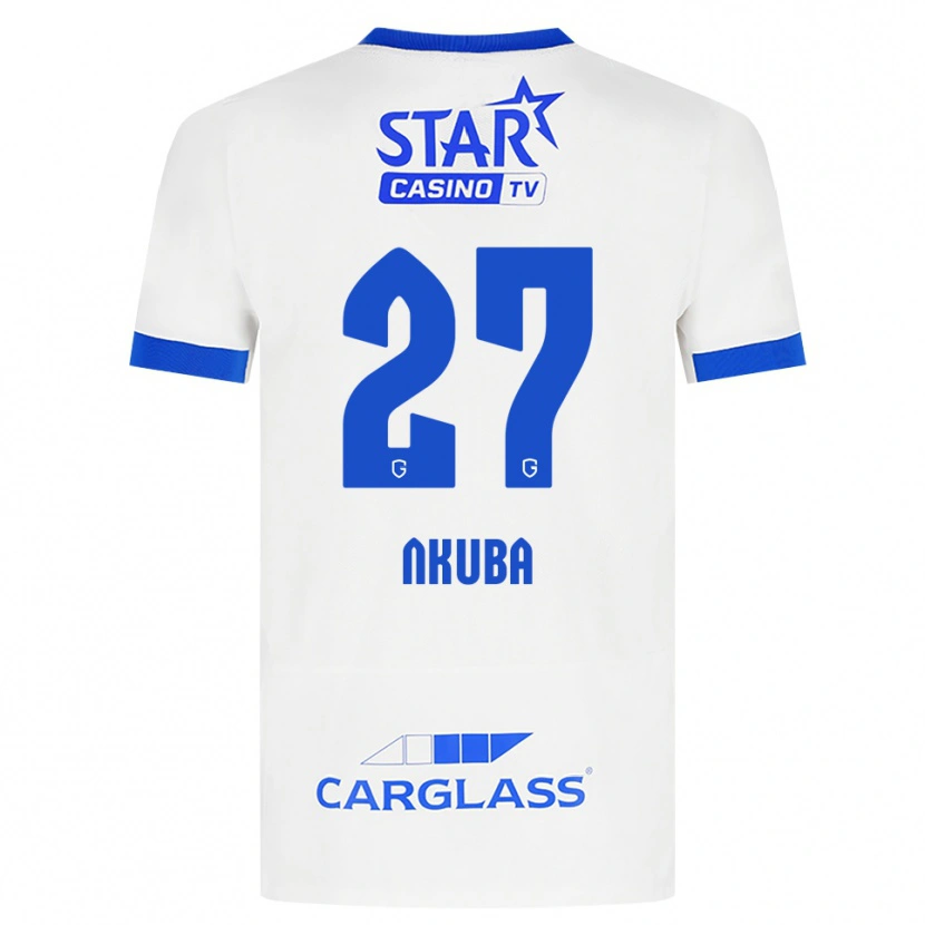 Danxen Niño Camiseta Ken Nkuba #27 Blanco Azul 2ª Equipación 2026/27 La Camisa