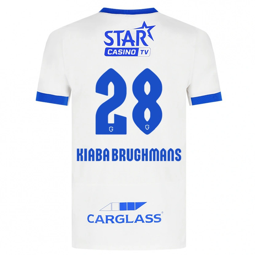 Danxen Niño Camiseta Lucca Brughmans #28 Blanco Azul 2ª Equipación 2026/27 La Camisa