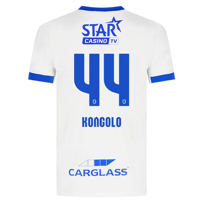Danxen Niño Camiseta Josué Kongolo #44 Blanco Azul 2ª Equipación 2026/27 La Camisa