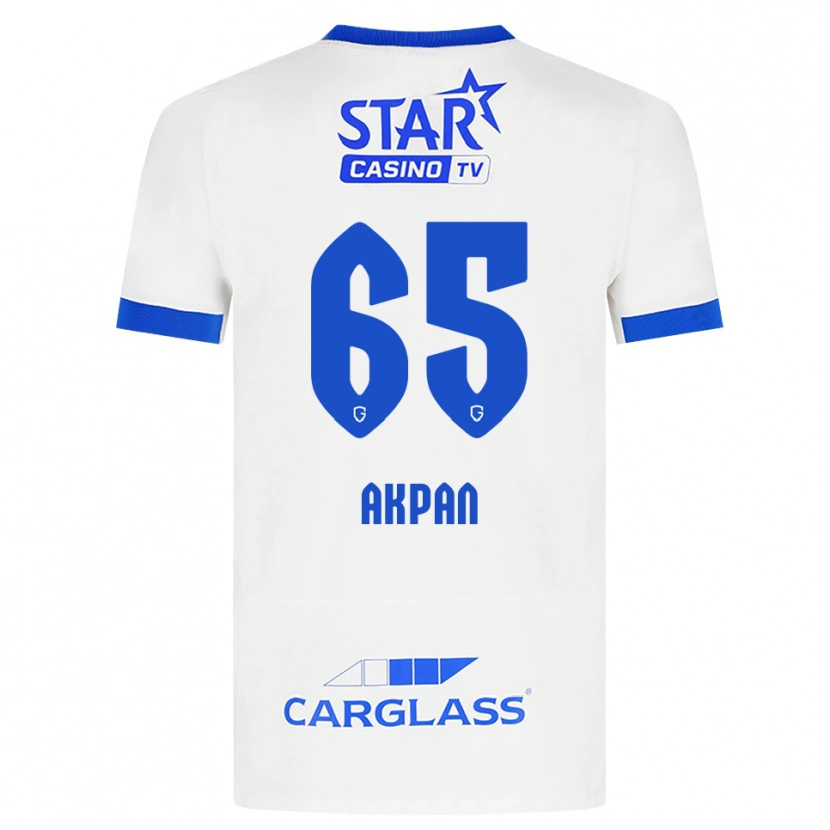 Danxen Niño Camiseta Christian Akpan #65 Blanco Azul 2ª Equipación 2026/27 La Camisa