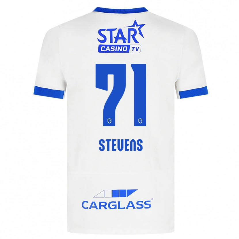 Danxen Niño Camiseta Brent Stevens #71 Blanco Azul 2ª Equipación 2026/27 La Camisa