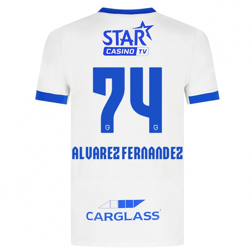 Danxen Niño Camiseta Loïc Alvarez Fernandez #74 Blanco Azul 2ª Equipación 2026/27 La Camisa