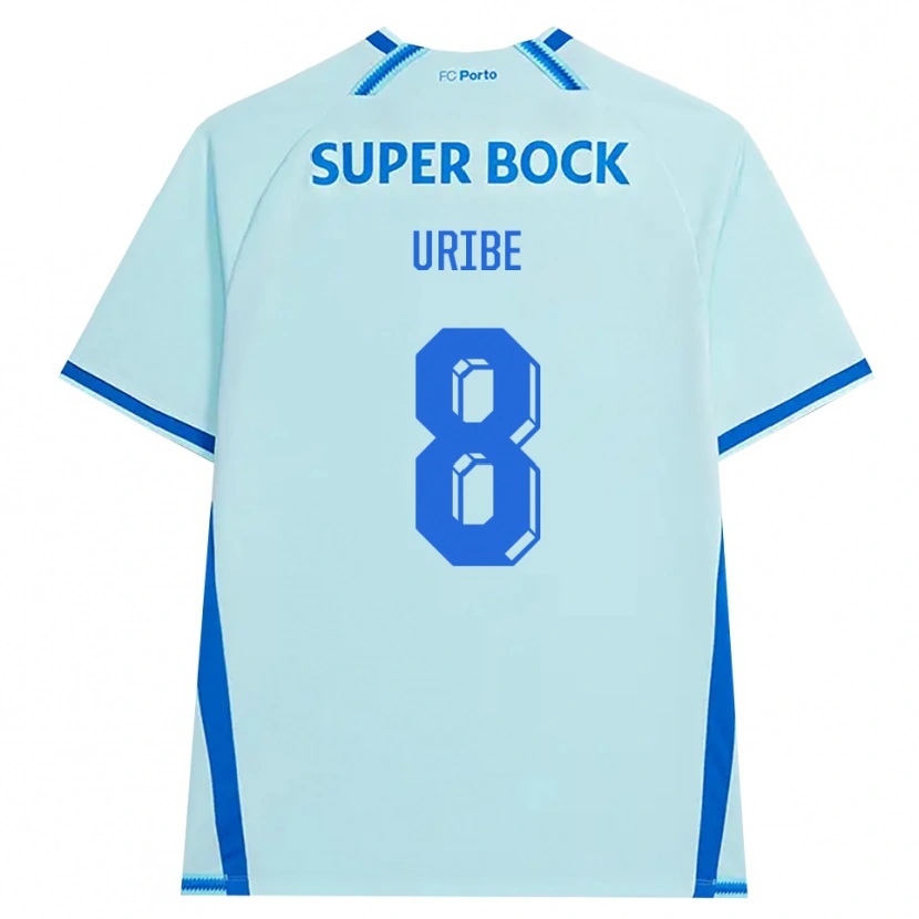 Danxen Niño Camiseta Mateus Uribe #8 Cianclaro Azul Equipación Tercera 2026/27 La Camisa