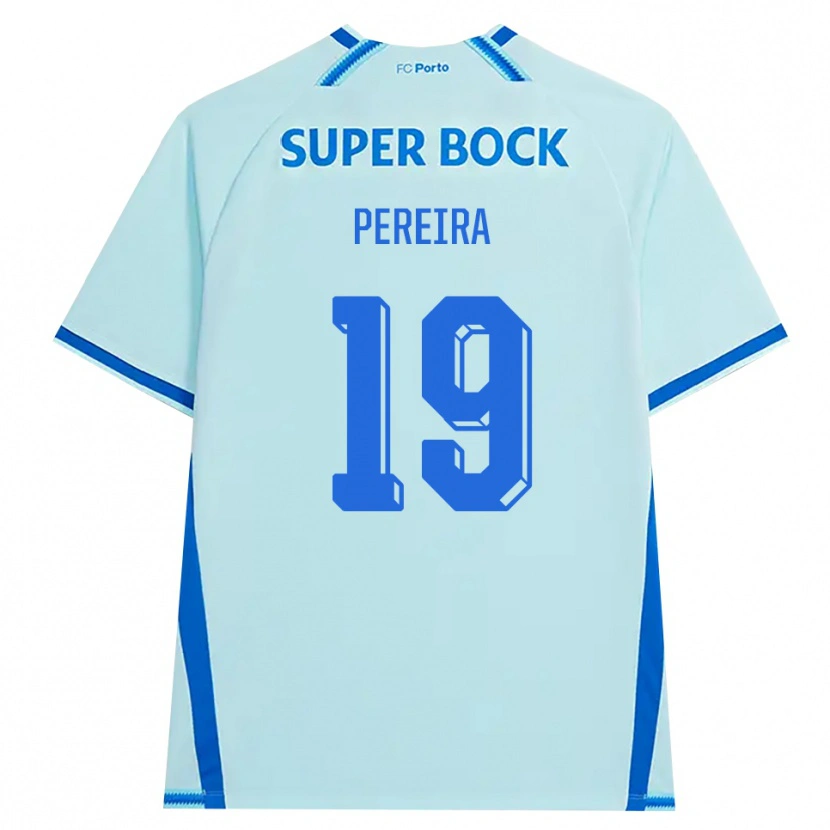 Danxen Niño Camiseta João Pereira #19 Cianclaro Azul Equipación Tercera 2026/27 La Camisa