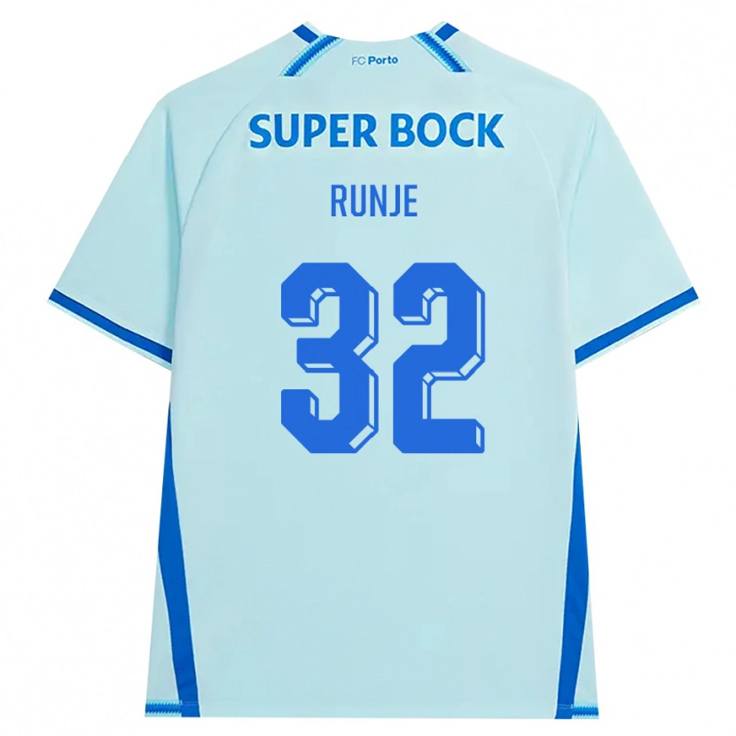 Danxen Niño Camiseta Roko Runje #32 Cianclaro Azul Equipación Tercera 2026/27 La Camisa