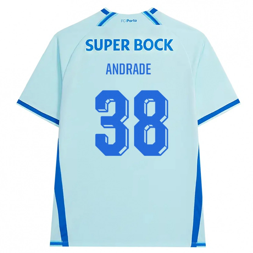 Danxen Niño Camiseta Fernando Andrade #38 Cianclaro Azul Equipación Tercera 2026/27 La Camisa