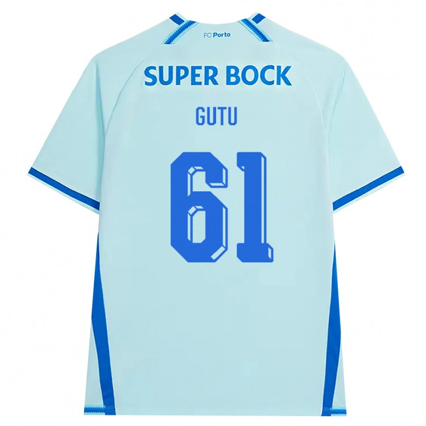 Danxen Niño Camiseta Denis Gutu #61 Cianclaro Azul Equipación Tercera 2026/27 La Camisa