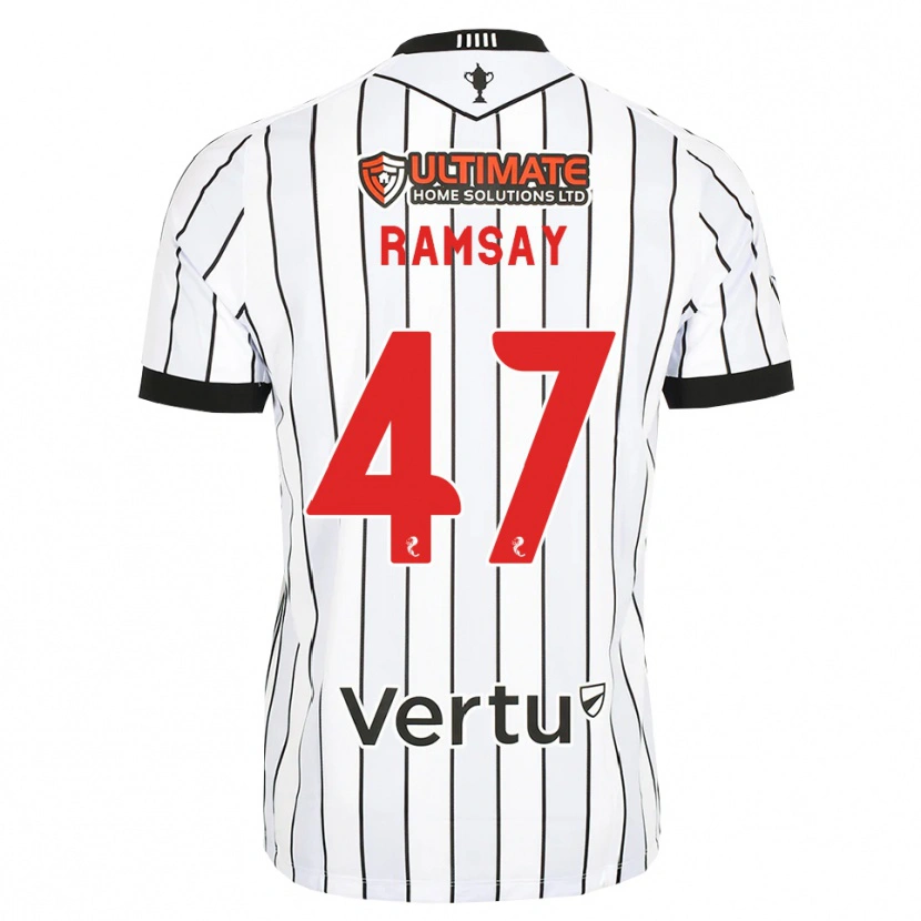 Danxen Niño Camiseta Calvin Ramsay #47 Blanco Negro Rojo 1ª Equipación 2026/27 La Camisa
